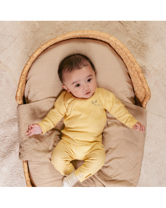 LITTLE DUTCH. Μπλουζάκι μακρυμάνικο κρουαζέ Warm Yellow check - No 62