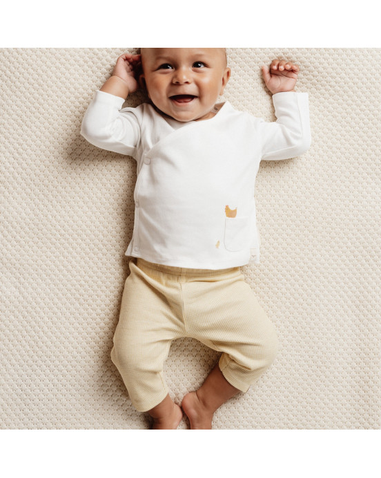 LITTLE DUTCH. Μπλουζάκι μακρυμάνικο κρουαζέ Off white - No 56