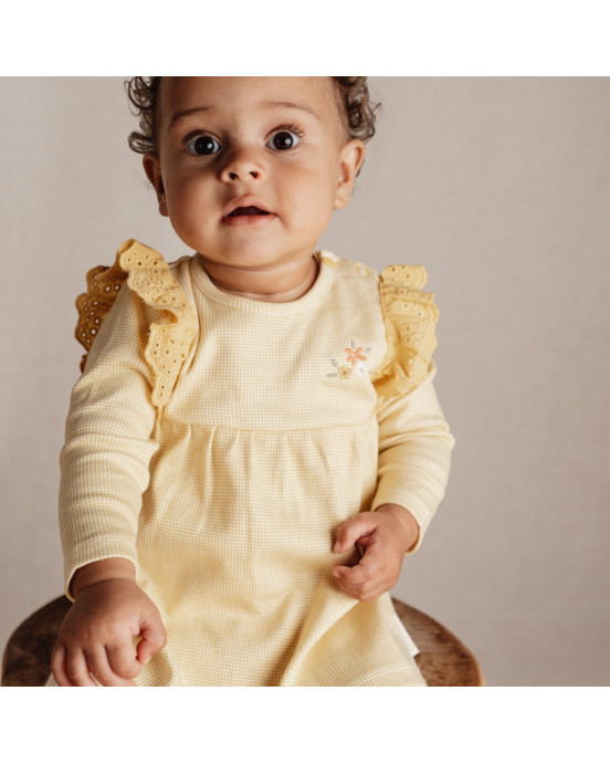 LITTLE DUTCH. Φορεματάκι μακρυμάνικο Warm Yellow check - No 56