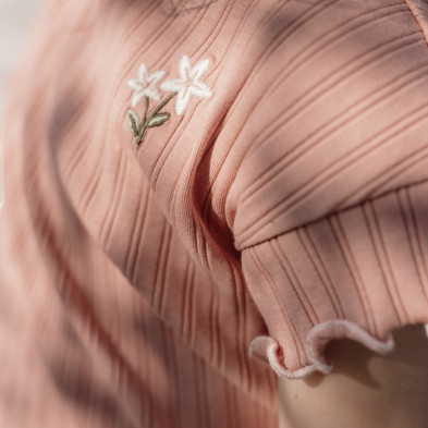 LITTLE DUTCH. Μπλουζάκι κοντομάνικο Pink Blush - Νο 86