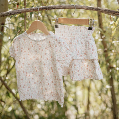 LITTLE DUTCH. Μπλουζάκι κοντομάνικο Creme - Νο 98