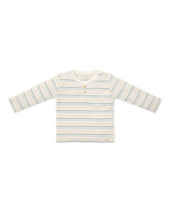 LITTLE DUTCH. Μπλουζάκι μακρυμάνικο με κουμπάκια Multi Stripe - Νο 92