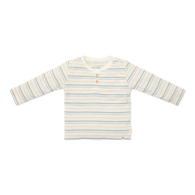 LITTLE DUTCH. Μπλουζάκι μακρυμάνικο με κουμπάκια Multi Stripe - Νο 86