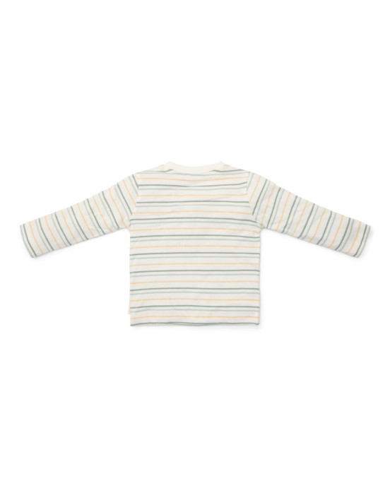 LITTLE DUTCH. Μπλουζάκι μακρυμάνικο με κουμπάκια Multi Stripe - Νο 80