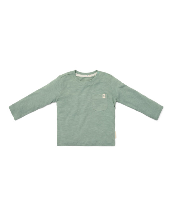 LITTLE DUTCH. Μπλουζάκι μακρυμάνικο με τσέπη Forest Green - Νο 86