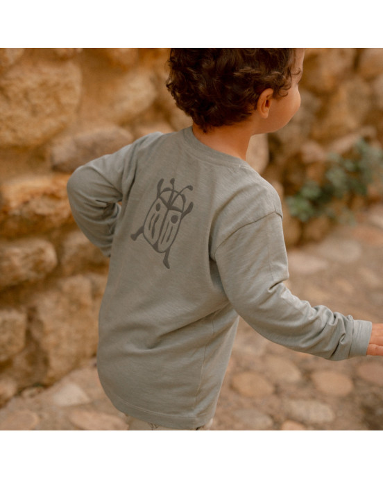 LITTLE DUTCH. Μπλουζάκι μακρυμάνικο με τσέπη Forest Green - Νο 74