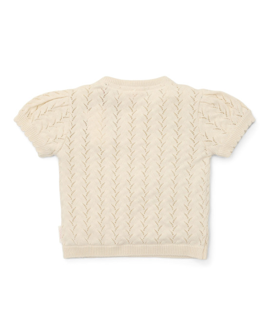LITTLE DUTCH. Πλεκτό μπλουζάκι κοντομάνικο Creme - Νο 92