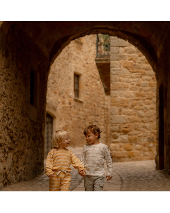 LITTLE DUTCH. Παντελονάκι κοντό Yellow Stripe - Νο 86