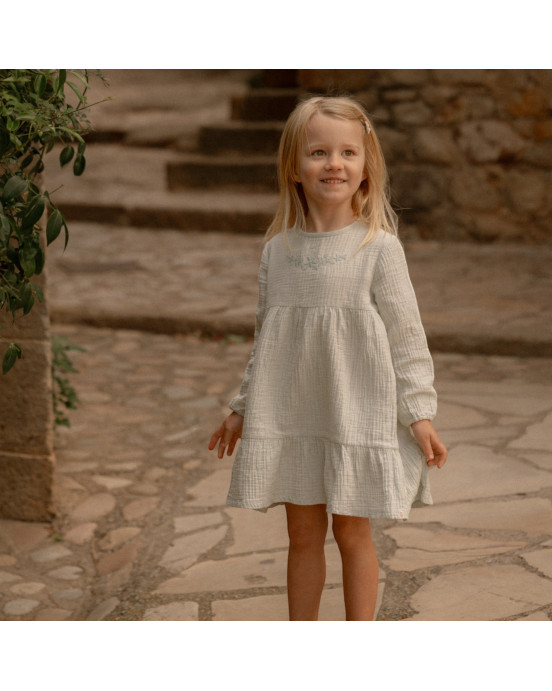 LITTLE DUTCH. Φορεματάκι μακρυμάνικο Fairy Mint - Νο 92