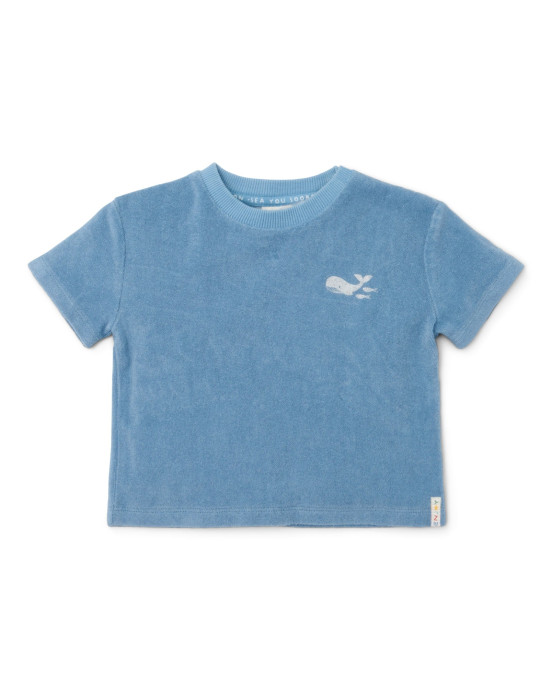 LITTLE DUTCH. Σετ μπλουζάκι και κοντό παντελονάκι Ocean Sea Life Ocean Blue - Νο 98/104