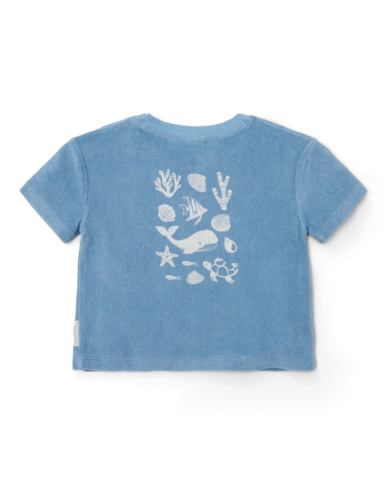 LITTLE DUTCH. Σετ μπλουζάκι και κοντό παντελονάκι Ocean Sea Life Ocean Blue - Νο 86/92