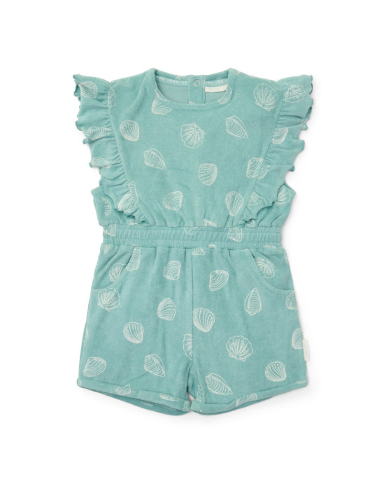 LITTLE DUTCH. Ολόσωμη φόρμα με βολάν Ocean Treasures Surf Blue - Νο 98/104