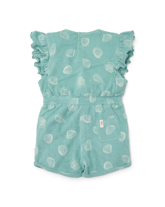 LITTLE DUTCH. Ολόσωμη φόρμα με βολάν Ocean Treasures Surf Blue - Νο 62/68