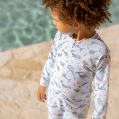 LITTLE DUTCH. Ολόσωμο μακρυμάνικο μαγιό Ocean Sea Life Multi-colour - Νο 74/80