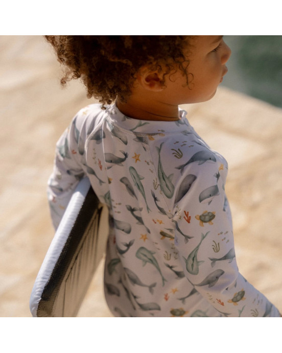 LITTLE DUTCH. Ολόσωμο μακρυμάνικο μαγιό Ocean Sea Life Multi-colour - Νο 74/80