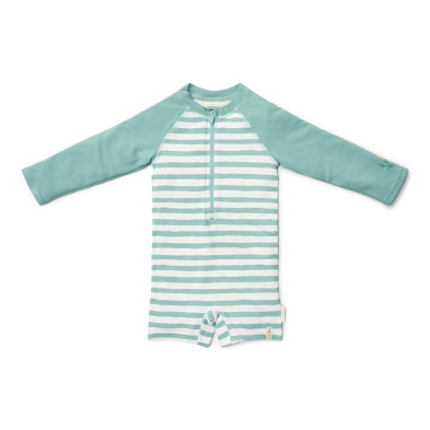 LITTLE DUTCH. Ολόσωμο μακρυμάνικο μαγιό Stripes Surf Blue - Νο 74/80