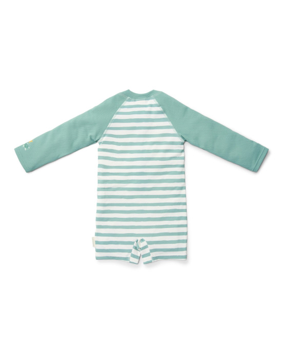 LITTLE DUTCH. Ολόσωμο μακρυμάνικο μαγιό Stripes Surf Blue - Νο 74/80