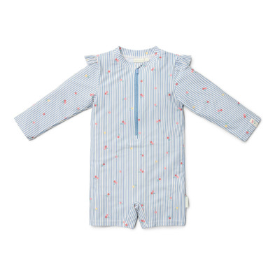 LITTLE DUTCH. Ολόσωμο μακρυμάνικο μαγιό Sunny Flowers Blue - Νο 62/68