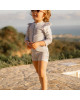 LITTLE DUTCH. Ολόσωμο μακρυμάνικο μαγιό Sunny Flowers Blue - Νο 62/68
