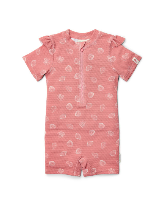 LITTLE DUTCH. Ολόσωμο κοντομάνικο μαγιό Ocean Treasures Pink - Νο 74/80