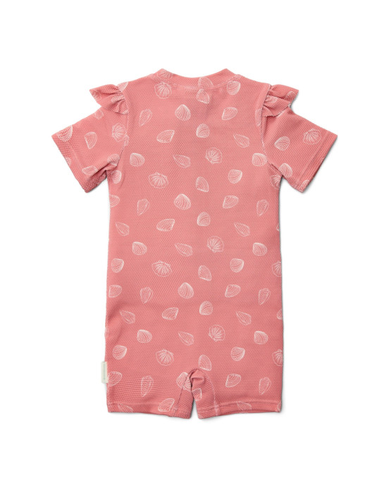 LITTLE DUTCH. Ολόσωμο κοντομάνικο μαγιό Ocean Treasures Pink - Νο 74/80