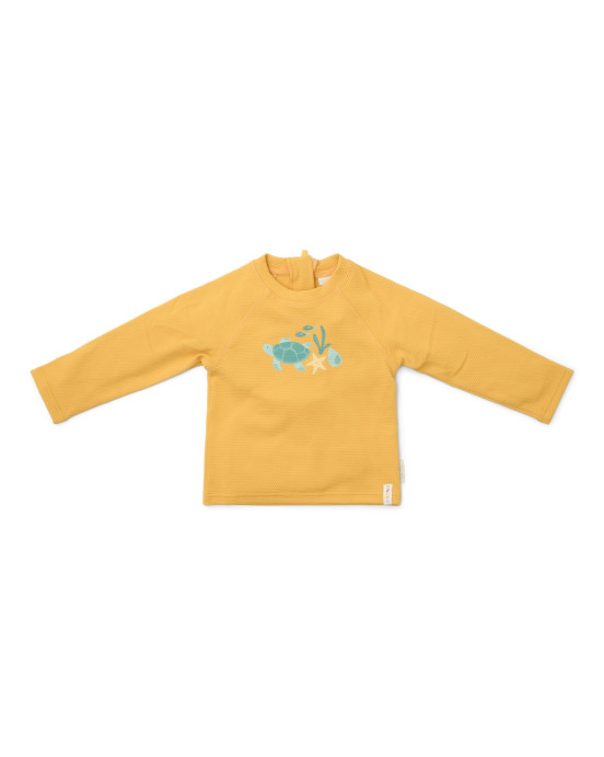 LITTLE DUTCH. Μπλουζάκι μακρυμάνικο με προστασία UV Seashells Sunny Yellow - Νο 62/68