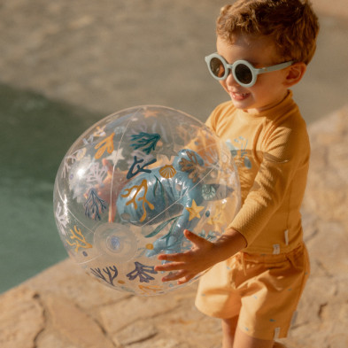 LITTLE DUTCH. Μπλουζάκι μακρυμάνικο με προστασία UV Seashells Sunny Yellow - Νο 62/68