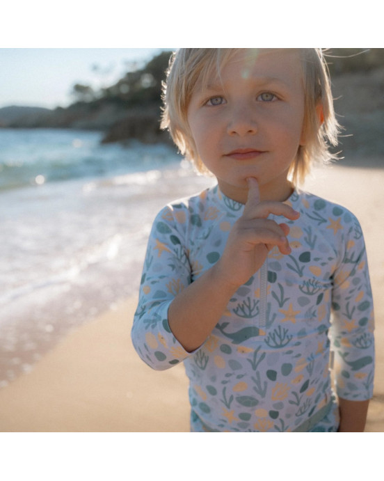 LITTLE DUTCH. Μπλουζάκι μακρυμάνικο με προστασία UV Seashells Multi-colour - Νο 98/104