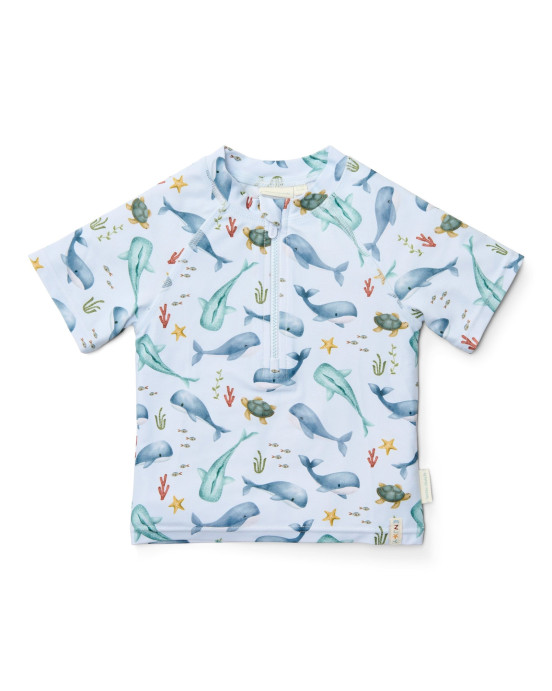 LITTLE DUTCH. Μπλουζάκι κοντομάνικο με προστασία UV Ocean Multi-colour - Νο 74/80