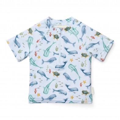 LITTLE DUTCH. Μπλουζάκι κοντομάνικο με προστασία UV Ocean Multi-colour - Νο 62/68