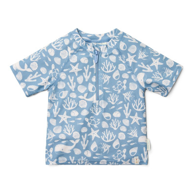 LITTLE DUTCH. Μπλουζάκι κοντομάνικο με προστασία UV Sea Life Ocean Blue - Νο 74/80