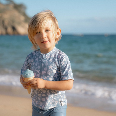 LITTLE DUTCH. Μπλουζάκι κοντομάνικο με προστασία UV Sea Life Ocean Blue - Νο 74/80