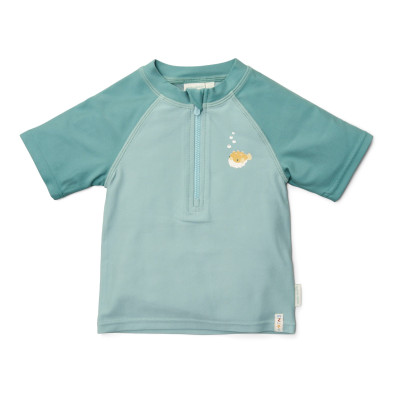 LITTLE DUTCH. Μπλουζάκι κοντομάνικο με προστασία UV Seashells Surf Blue - Νο 74/80