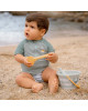 LITTLE DUTCH. Μπλουζάκι κοντομάνικο με προστασία UV Seashells Surf Blue - Νο 74/80
