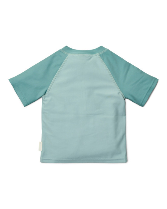 LITTLE DUTCH. Μπλουζάκι κοντομάνικο με προστασία UV Seashells Surf Blue - Νο 62/68