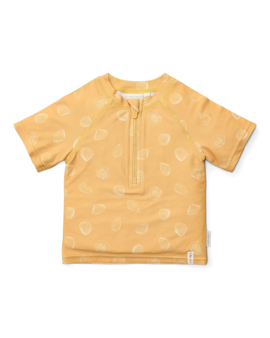 LITTLE DUTCH. Μπλουζάκι κοντομάνικο με προστασία UV Seashells Sunny Yellow - Νο 62/68