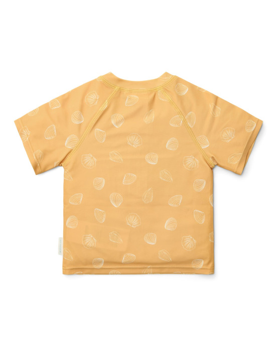 LITTLE DUTCH. Μπλουζάκι κοντομάνικο με προστασία UV Seashells Sunny Yellow - Νο 62/68
