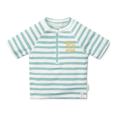 LITTLE DUTCH. Μπλουζάκι κοντομάνικο με προστασία UV Stripes Surf Blue - Νο 98/104