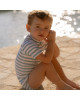 LITTLE DUTCH. Μπλουζάκι κοντομάνικο με προστασία UV Stripes Surf Blue - Νο 62/68