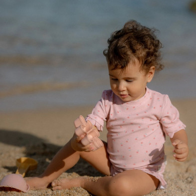 LITTLE DUTCH. Μπλουζάκι κοντομάνικο με προστασία UV Sunny Flowers Blush - Νο 86/92