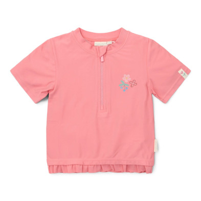 LITTLE DUTCH. Μπλουζάκι κοντομάνικο με προστασία UV Sunny Flowers Rouge - Νο 74/80