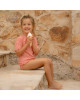 LITTLE DUTCH. Μπλουζάκι κοντομάνικο με προστασία UV Sunny Flowers Rouge - Νο 98/104