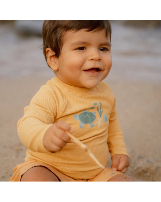 LITTLE DUTCH. Παιδικό μαγιό βερμούδα για αγόρια Seashells Sunny Yellow - Νο 74/80