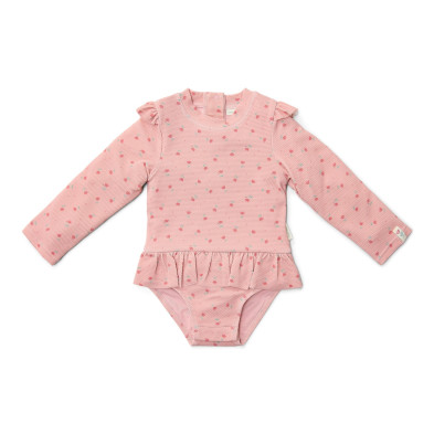 LITTLE DUTCH. Ολόσωμο μακρυμάνικο μαγιό για κορίτσια Sunny Flowers Blush - Νο 74/80