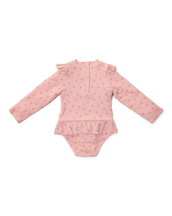 LITTLE DUTCH. Ολόσωμο μακρυμάνικο μαγιό για κορίτσια Sunny Flowers Blush - Νο 74/80