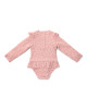 LITTLE DUTCH. Ολόσωμο μακρυμάνικο μαγιό για κορίτσια Sunny Flowers Blush - Νο 74/80