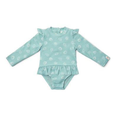 LITTLE DUTCH. Ολόσωμο μακρυμάνικο μαγιό για κορίτσια Ocean Treasures Surf Blue - Νο 98/104