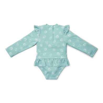 LITTLE DUTCH. Ολόσωμο μακρυμάνικο μαγιό για κορίτσια Ocean Treasures Surf Blue - Νο 98/104