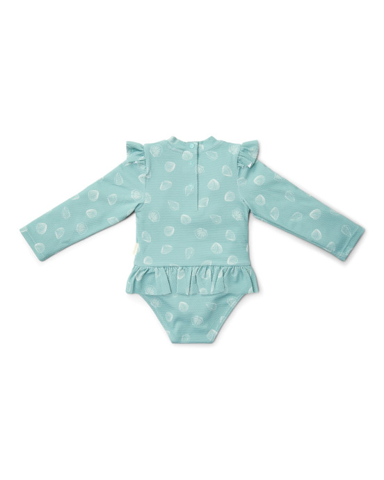 LITTLE DUTCH. Ολόσωμο μακρυμάνικο μαγιό για κορίτσια Ocean Treasures Surf Blue - Νο 74/80