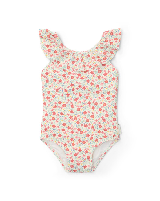 LITTLE DUTCH. Ολόσωμο μαγιό με βολάν Sunny Flowers Multi-colour - Νο 62/68